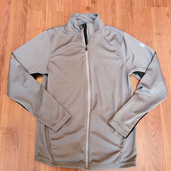 UNDER ARMOUR GRAY/BLACK ZIP FRONT COLORBLOCK JACKET SIZE SMALL - Picture 2 of 6